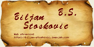 Biljan Stošković vizit kartica
